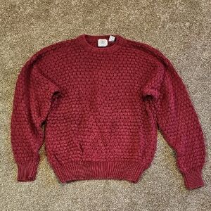 Vintage Rasperry Cape Isle Knitters Sweater
